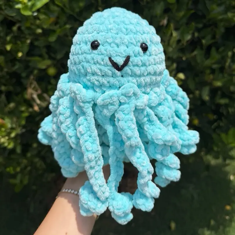 Crochet Jellyfish Plushie - Adorable Handmade Craft with Soft Material and Cute Design, Perfect for Decor or Gift