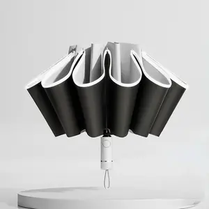 Men Women Umbrella Fully Automatic Reverse Folding Umbrella with Windproof Reflective Stripe UV Umbrellas REDLEAF