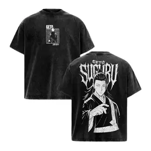Elevate Your Style with Geto Suguru Jujutsu Kaisen Double-Printed Washed T-Shirt – Unisex Heavy Cotton Tee, Perfect Streetwear Gift for JJK Fans, Anime Lovers, Otakus, and Menswear Enthusiasts.