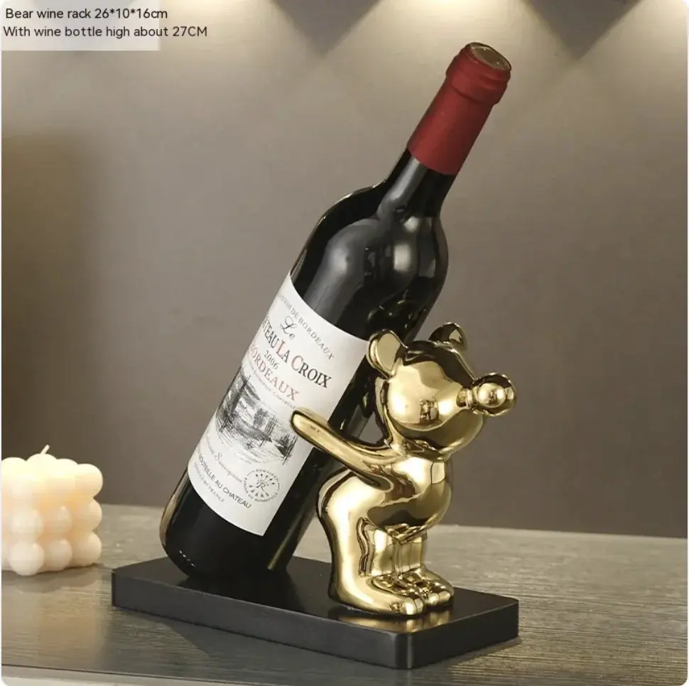 Luxury Ceramic Bear Wine Stand Luxury Ceramic Bear Wine Stand
