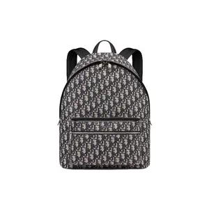 DIOR Rider Series Embroidered Monogram Fabric Backpack For Men In Beige-Black