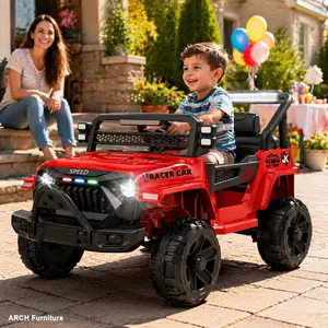 ARCH 12V Kids Ride On Electric Truck Car W/Parents Control,2WD,Four-wheel suspension,Early education function,Adjustable volume,USB,MP3,Bluetooth,Microphone jack,Power display,LED lights For kids aged 1-4., Outdoor Kids Stuff, Ages 1-4
