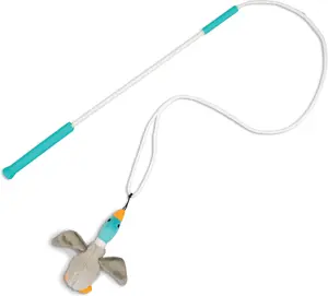 2026 NEW Tail Teaser Interactive Dog Wand Toy with Squeaky Plush Teaser and Crinkle Sounds for Active Play, Multicolored