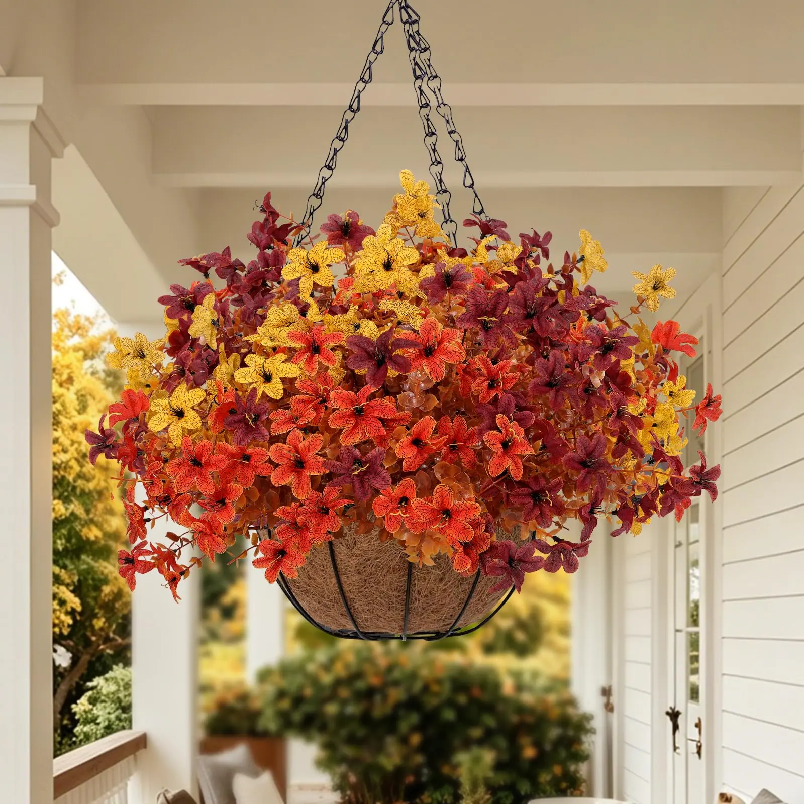 UV-Resistant Artificial Fall Halloween Flowers Bouquet Set (2/4/6/12/24pcs) - Bouquet Shape, Festive Look, Multiple Sets for Home, Outdoor Decoration