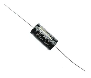 Axial Electrolytic Bipolar Capacitor, 220uF 50V, 105C, Tolerance ±20%