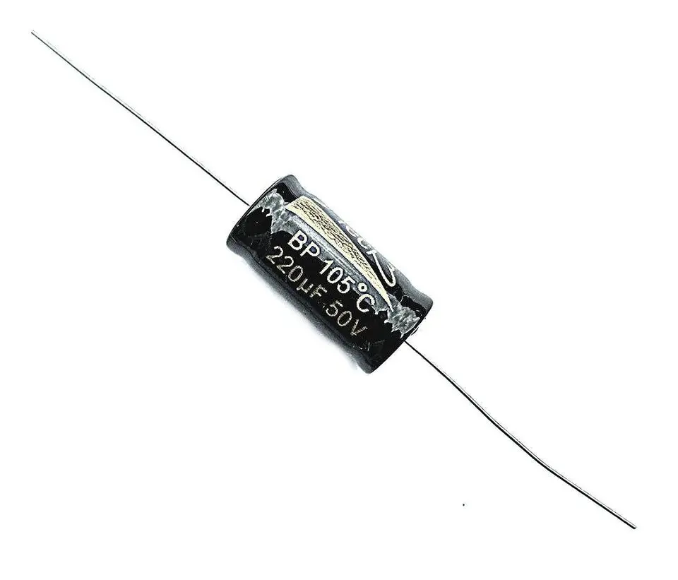 Axial Electrolytic Bipolar Capacitor, 220uF 50V, 105C, Tolerance ±20%