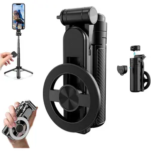 Pocket Selfie Stick, 4-in-1  Selfie Stick for  with Rechargeable Remote, Portable Extendable Tripod Stand for , Travel, Vlogging & Video Recording (Black)