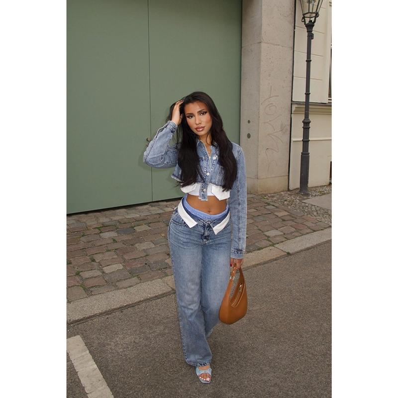 Nori Denim Washed Pant Set - Medium Wash