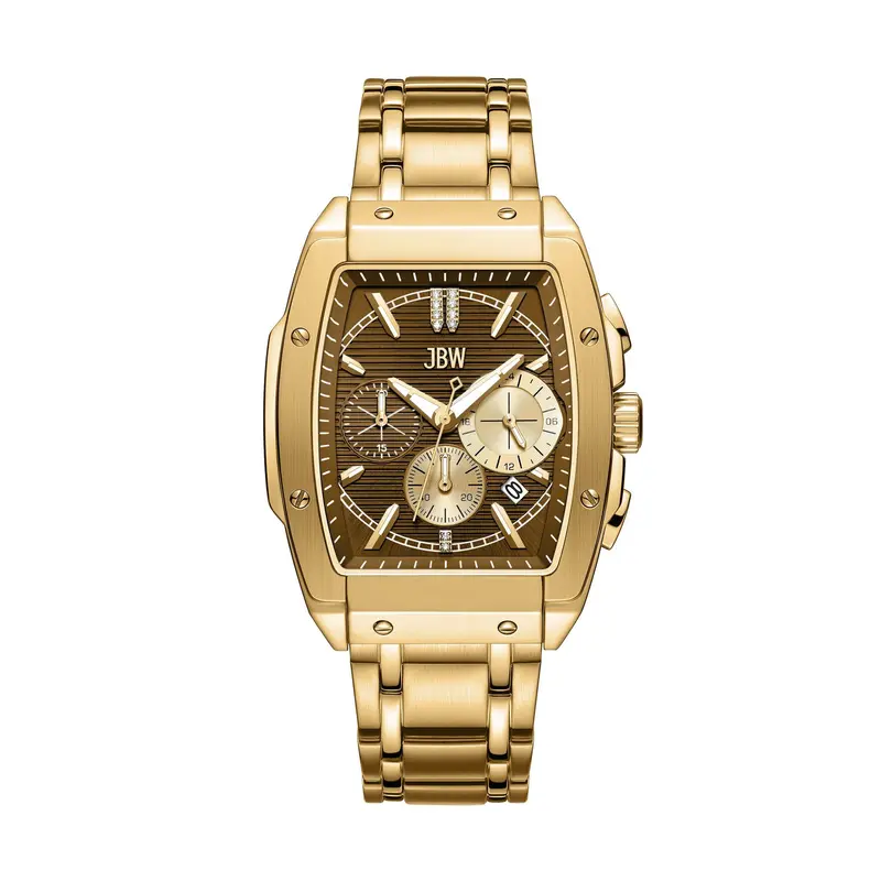 JBW Men's Echelon Automatic 18K Gold Plated Diamond Watch