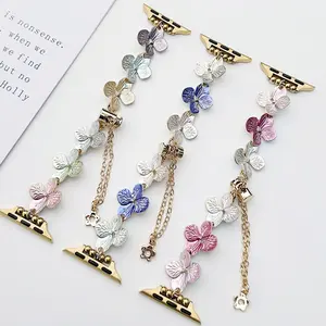 Butterfly Flower Design Watch Band, Fashionable Watch Band for Women, Watch Strap for Apple Watch 38/40/41mm and 42/44/45/49mm, Smart Watch Straps, Smart Watch Accessories, Wearable, Smartwatch Accessories