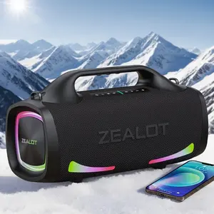 ZEALOT 100W Bluetooth Speaker, Portable Waterproof Speakers, IPX7 Waterproof Outdoor, 24000mAh Long Playtime, RGB Lights, Power Bank & EQ for Home, Beach, Gift