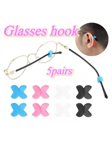 5pairs Ear hooks to prevent glasses from falling off, anti-slip eyewear accessories, ear hooks, sports glasses, temple stoppers, glasses hooks, anti-slip sleeves, temple sleeves, frame stabilizers, ear hooks, eyewear accessories
