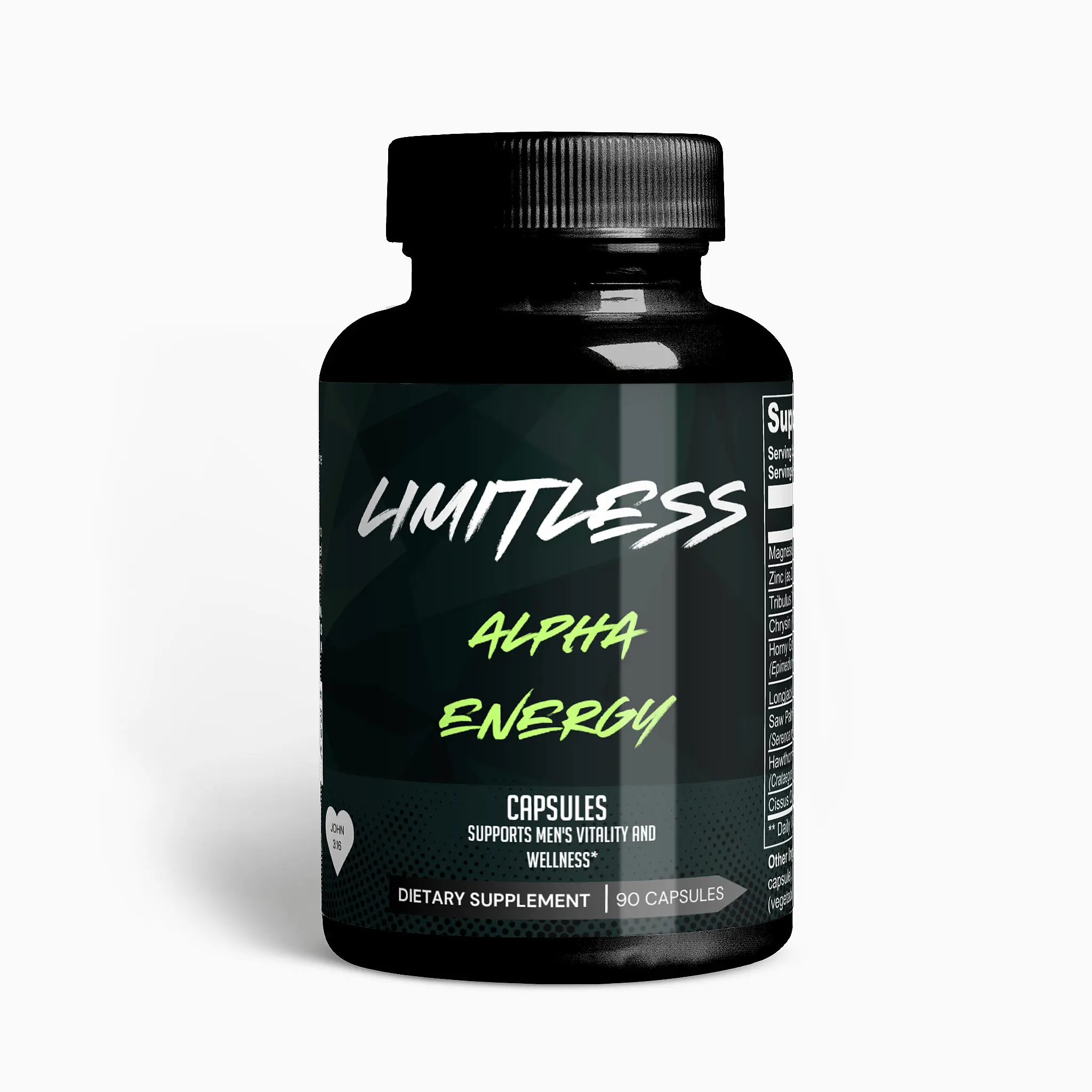 Limitless Alpha Energy - 90 Capsules, Supports Men's Vitality & Wellness, Promotes Muscle Growth & Energy Boost, USA Formulated Supplement, Contains Magnesium & Zinc, Healthy Lifestyle Aid Fitness Healthcare