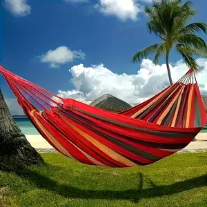 Colorblock Wide-Area Hanging Bed, Urban Terrace, Outdoor Camping, Garden Rest, Portable Storage Lounger, Travel Hammock, Canvas Hammock
