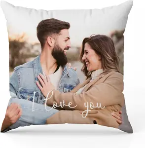 Personalised Photo Pillow - Custom Picture Pillow Case Any Text Image Photo Cushion Cover Gift for Christmas, Thanksgiving, Halloween, Housewarming, Couple Memorial Gift (Pillowcase)