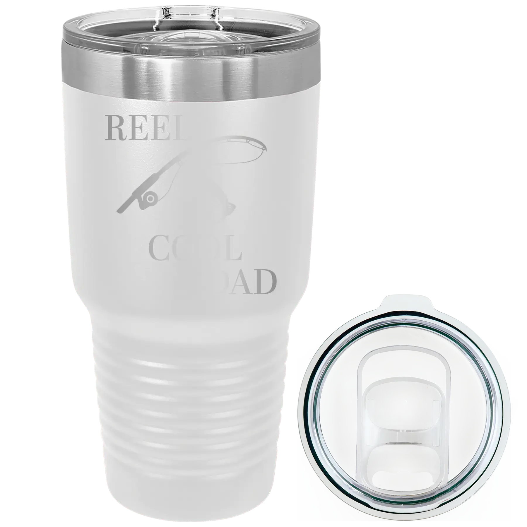 Personalized Reel Cool Dad 30 oz Tumbler - White