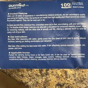 Ourmed Life Disposable Face Towels - Unscented, Lint-Free, Biodegradable, Ultra-Soft, Tear-Resistant Cleaning Towels for Sensitive Skin, Gentle for Skincare, Makeup Removal (100/300/600 Count) - Bathroom Home Supply, Girlfriend Gift
