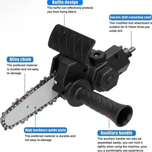 1pc 4 Inch Electric Chain Saw Drill Attachment for Efficient Wood Cutting and Drilling Tasks
