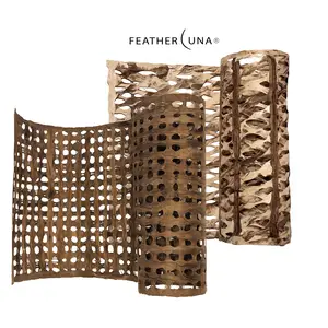 2PC XL 38.5 x 16 Inch CAFE & COCO STRIPE Mexican Amate/Bark Paper. Used for various DIY projects