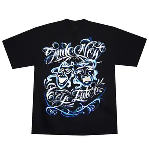 Men's Pullover Hoodie Smile Now Cry Later 5 Chicano Graphics Tees Lowrider Style Cotton Sweatshirt for Men and Women
