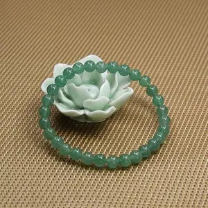 Handmade Gem Semi Precious Gemstone 6mm Round Beads Stretch Bracelet 7" Unisex