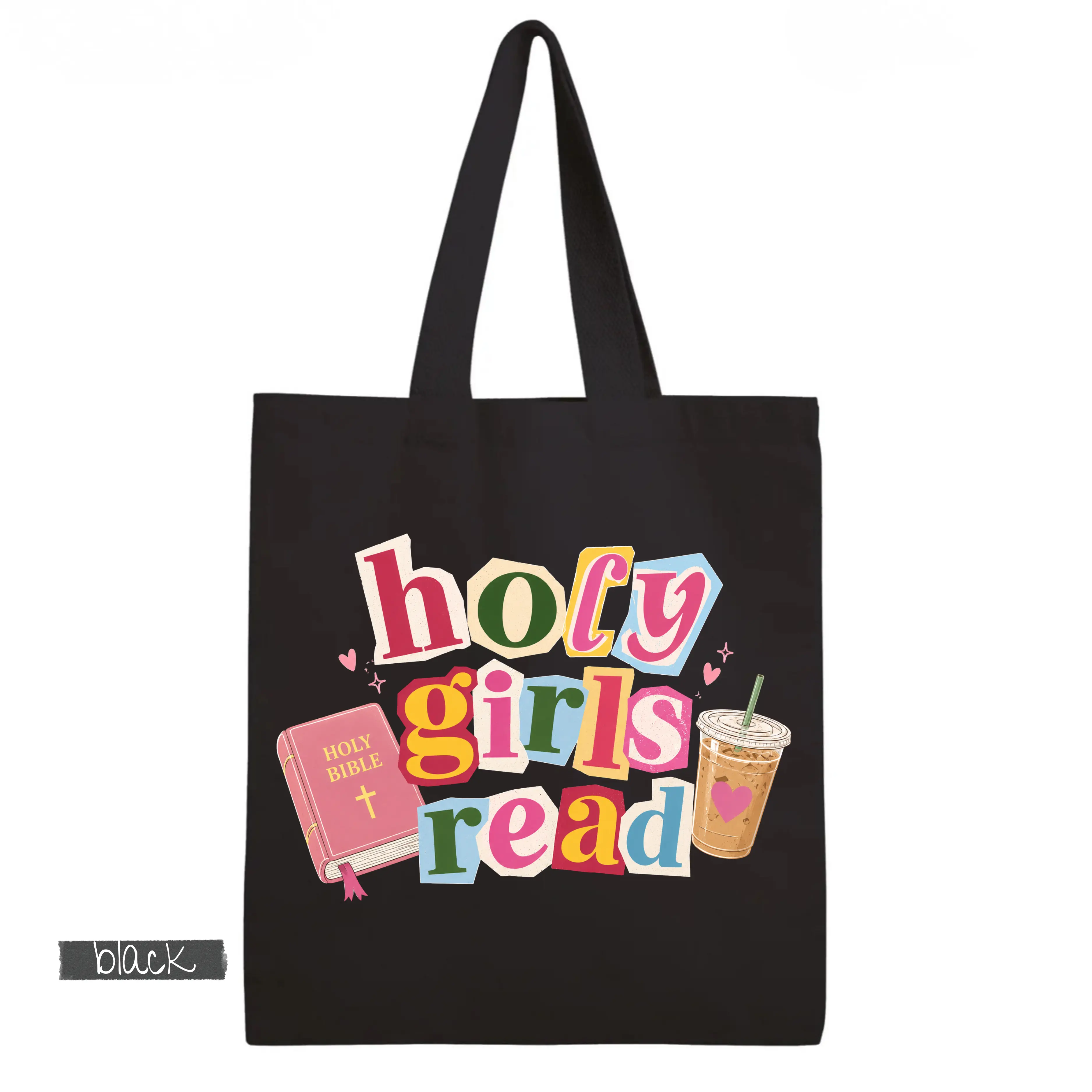 Holy Girls Read Tote Bag, Canvas Tote, Bible Bag