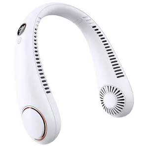 1pc Neck Hanging Fan, Bladeless Neck Fan, 1500mAh Battery Capacity Upgraded Version, Long-Lasting Battery Life, 5 Adjustable Speeds, LED Display, Suitable For Students, Office, Outdoor Travel, Perfect Gift, Essential For Holidays