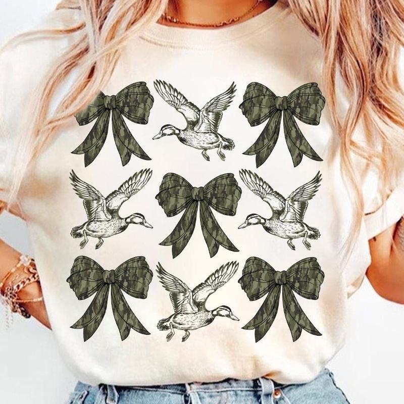 Camo Coquette Bow T-Shirt, Old Schoo …