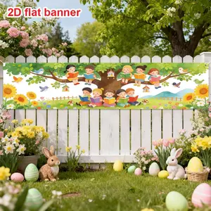 Welcome Back Banner, Polyester Fun Farm Theme Party Decor, Student First Day School Teacher Decoration, Classroom Yard Bulletin Board Hanging