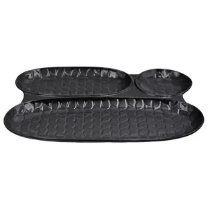 Temp-tations Carved Willow 3-Section Snack Tray