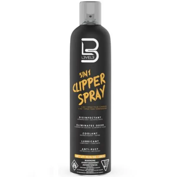 L3VEL3 5-in-1 Clipper Spray, Antibacterial Haircare Product for Stylists & Barbers’ Hair Styling Needs