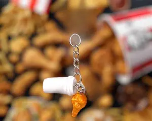 KFC Keychain - Resin & Metal Crafted Design with Keyring Attachment, Perfect for Gifting