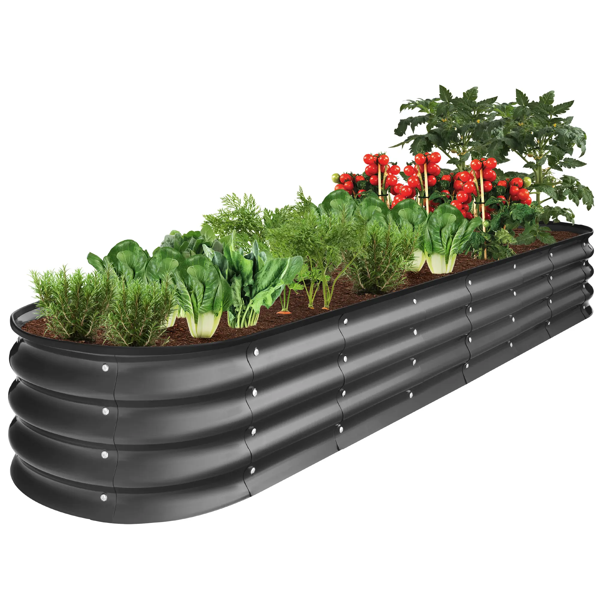 Best Choice Products 8x2x1ft Outdoor Metal Raised Oval Garden Bed, Planter Box for Vegetables, Flowers Best Choice Products 8x2x1ft Outdoor Metal Raised Oval Garden Bed, Planter Box for Vegetables, Flowers