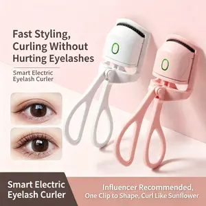 Heated Eyelash Curler Fast Heat Up Within 15s, Electric Eyelash Curlers With 2 Temperature Modes For 24h Long-Lasting Eyelash Curls, Type-C Rechargeable Lash Curler, Quick Natural Curling Eye Lashes,2pcs(Black-White)