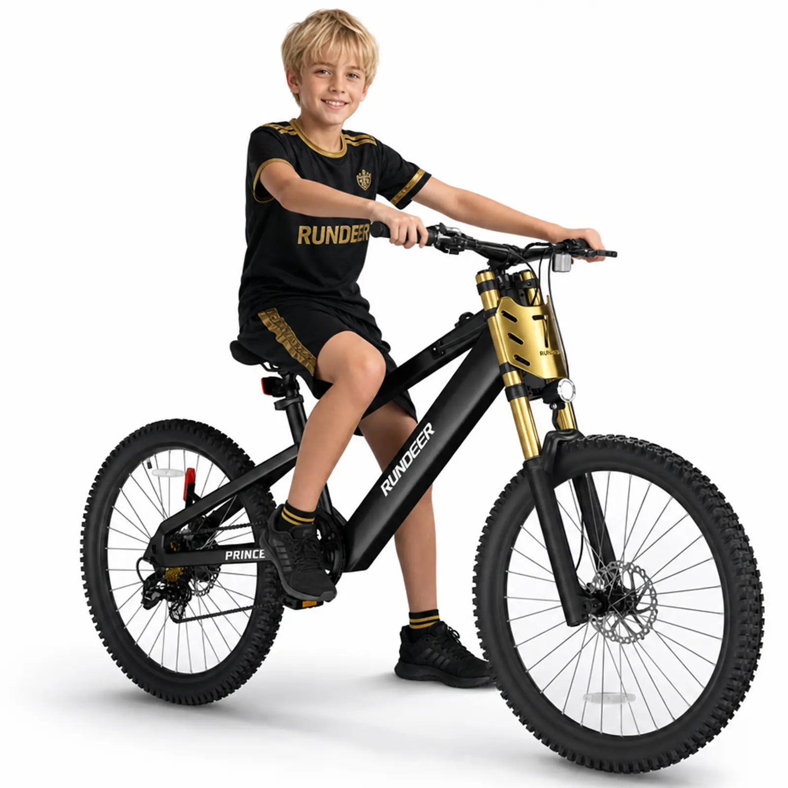 RUNDEER Kids Electric Mini Bike,   UL 2849 By TÜV Kids E Bike   for 6-13 Age Children, 500W Peak Power Motor, 20MPH Max Speed, 32 Mi Long Range, 7-Speed Gear, Dual Suspension, Dual Brake System, Ideal Gift