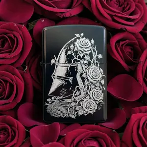 Hounskull Medieval Helmet Refillable Flip Lighter (No Oil) - Full Metal - Windproof - Durable