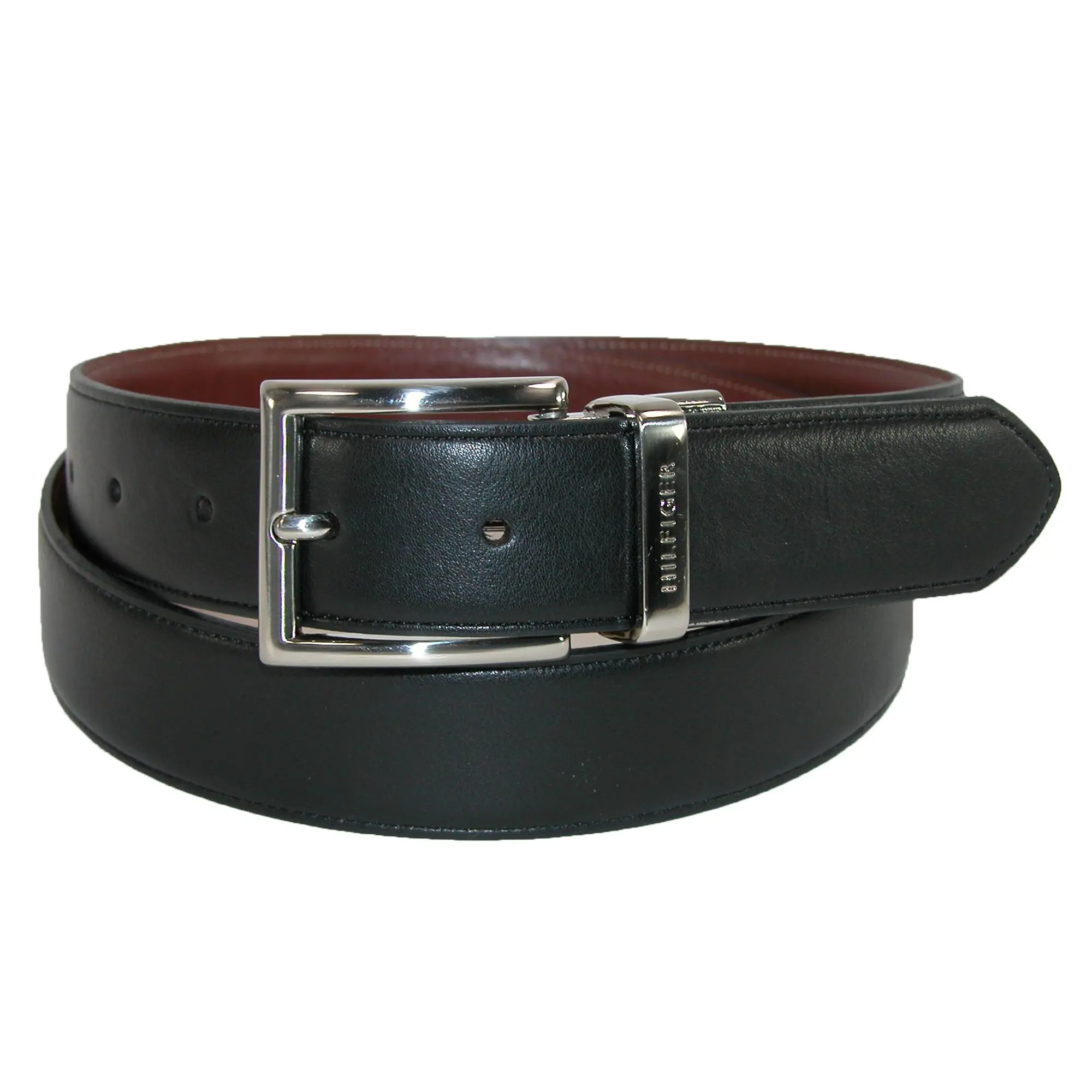 Tommy Hilfiger Men's Feather Edge Reversible 32mm Belt, Reversible Belts