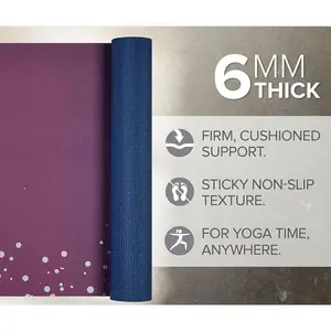 Gaiam Yoga Mat - Premium 6mm Print Extra Thick Non Slip Exercise & Fitness Mat for All Types of Yoga, Pilates & Floor Workouts (68"L x 24"W x 6mm Thick)