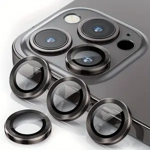 For IPhone 16 Pro Max / IPhone 16 Pro Camera Lens Protector, Scratch Resistant HD Tempered Glass Camera Screen Protector Shockproof Protective Cover, Graphite Color, Cellphone Accessories, Smartphone Protection