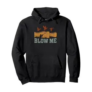 Men's Hoodies Blow Me Duck Call Waterfowl Hunter Funny Duck Hunting Pullover Hoodie Gifts for Men Women Mom Dad Friends