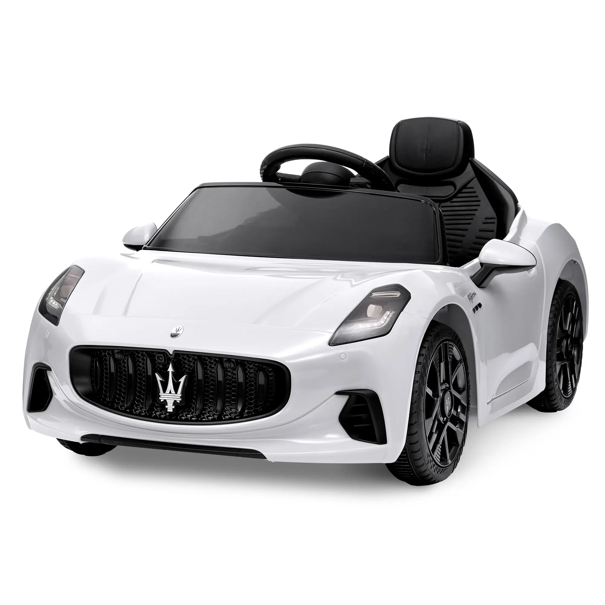 Garvee Licensed Maserati Gran Cabrio 12V Battery-Powered Electric Kids Ride-On Car - Kids Outdoor Play, Parent Remote, Front/Rear LED Lights, MP3 Player, Smooth Start, Shock Absorption, 3 Speeds, Bluetooth, 360° Safety, 77 lbs Capacity, Cells Power Source