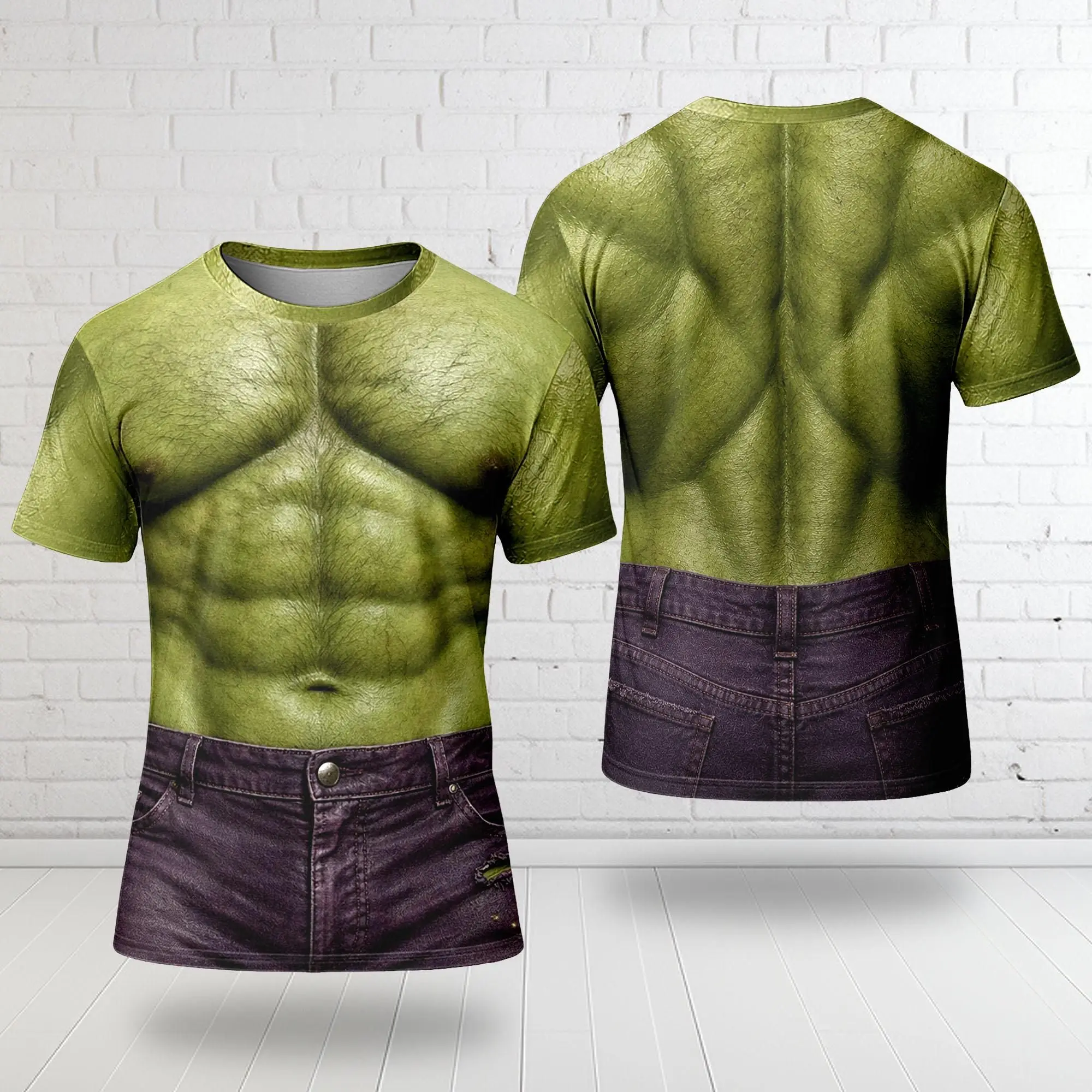 Hulk Green Rage Monster 3D Shirt, Comic Inspired All Over Print Tee, Printed Cosplay Fan Gift
