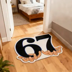 Creative Fashion Hip-Hop Style Carpet, Super Soft Comfortable Plush Rug for Living Room Bedroom, Youth Decorative Mat, Game Room Leisure Area, Young Decorative Mat