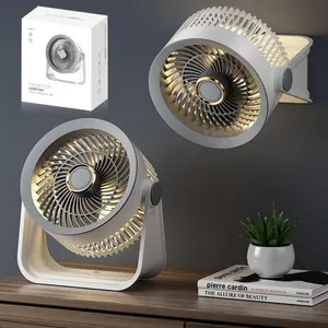 USB Rechargeable Fan Light, 1 Box Multi-speed Adjustment Desktop Fan, Suitable for Home, Kitchen, Bathroom, Office and Outdoor Camping