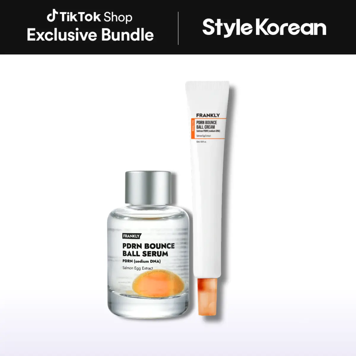[FRANKLY] PDRN Bounce Ball Serum & Cream DUO - Salmon PDRN Ball 20,000ppm, 99% Pure PDRN Salmon DNA for Post Microneedling Recovery, Salmon PDRN Ball 100,000ppm, Salmon Egg Extract,Redness & Damaged Skin Repair, Lightweight, Non Sticky