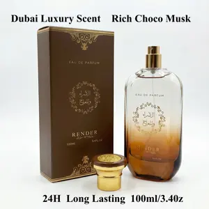 Dubai Arabian Perfume for Men, 3.4oz Luxury Choco Musk & Oriental Fragrance, Long Lasting Pheromone Cologne, Gourmet Chocolate Scented Spray, Exotic Male Fragrance, Anniversary Birthday Gift