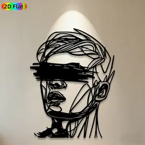 1pc Abstract Portrait Metal Wall Art, Bold Abstract Portrait Statue Mural, Ideal Gift for Halloween, Christmas, Art Decor Enthusiasts, Weather-Resistant Metal Wall Decor Wall Sculptures, Perfect for Living Room Wall & Garden Fence, Edgy Contemporary Decor