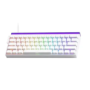 Veekos Shine60 Rapid Trigger Keyboard Wired Gaming Keyboard with Shine-Through SP White Keycaps Hall Effect Keyboard with Akko Magnetic Switch
