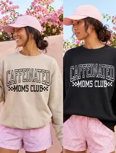 Caffeinated Moms Club| Graphic Sweatshirt | Unisex Pullover