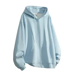 Unisex Solid Color Long Sleeve Full Zip Hoodie, Fleece Lined Warm Jacket, Made from High-Quality Fabric, Comfortable and Soft, Suitable for Spring and Autumn, Outdoor Wear, Back-to-School Season, Students